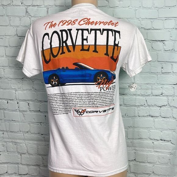 Chevrolet 1998 Corvette Convertible White T-Shirt NWT Small - Picture 2 of 8